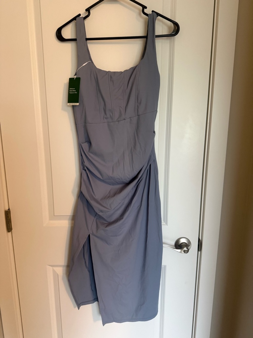 HALARA Dusty Lavender Ruched Midi Dress